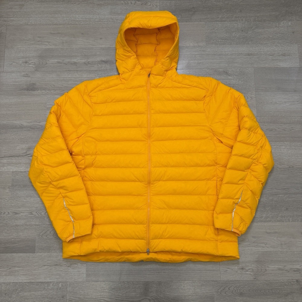 Lululemon Navigation Stretch Down Hoodie Mens XXL Clementine Orange Puffer